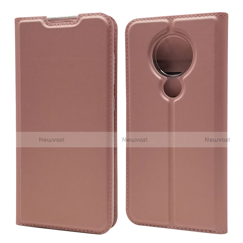 Leather Case Stands Flip Cover Holder for Nokia 7.2 Rose Gold