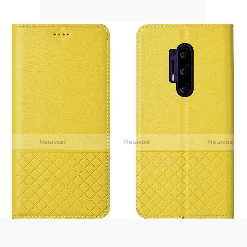 Leather Case Stands Flip Cover Holder for OnePlus 8 Pro Yellow