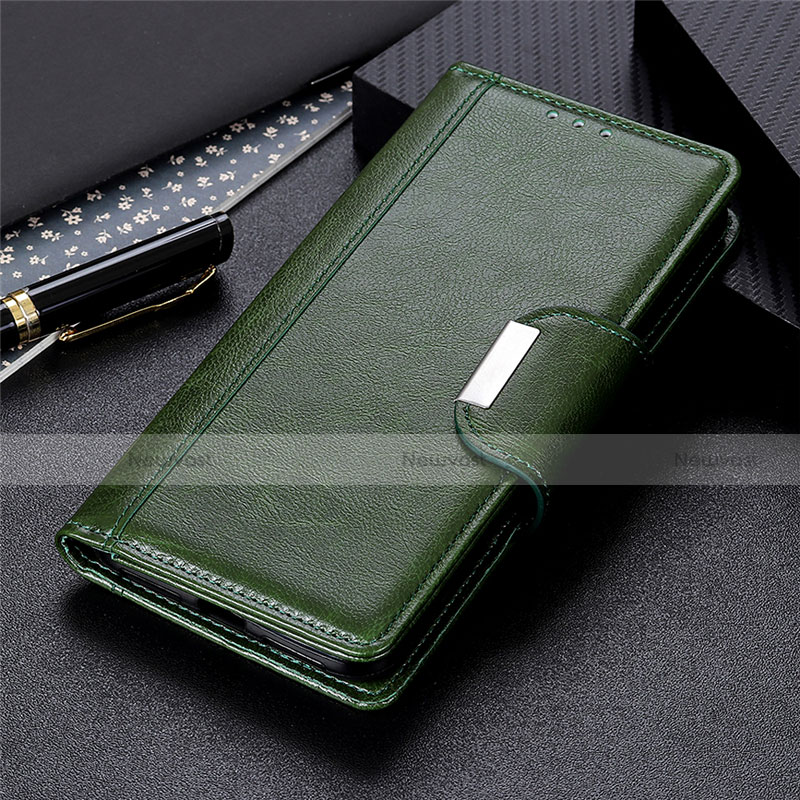 Leather Case Stands Flip Cover Holder for OnePlus Nord N10 5G Green