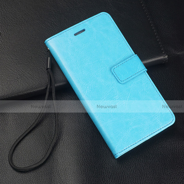 Leather Case Stands Flip Cover Holder for Oppo A11 Sky Blue