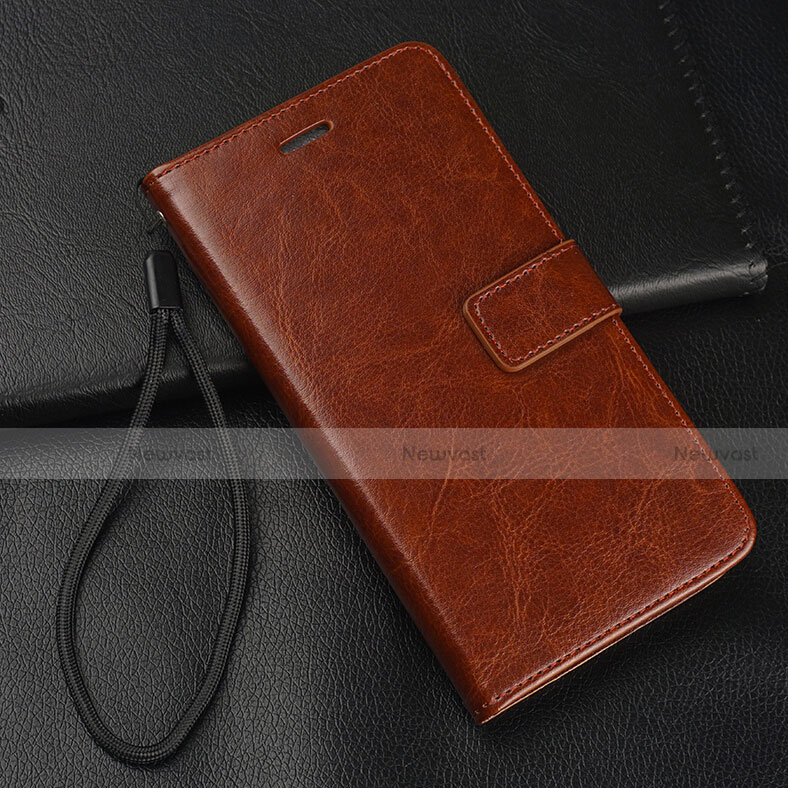 Leather Case Stands Flip Cover Holder for Oppo A11X Brown