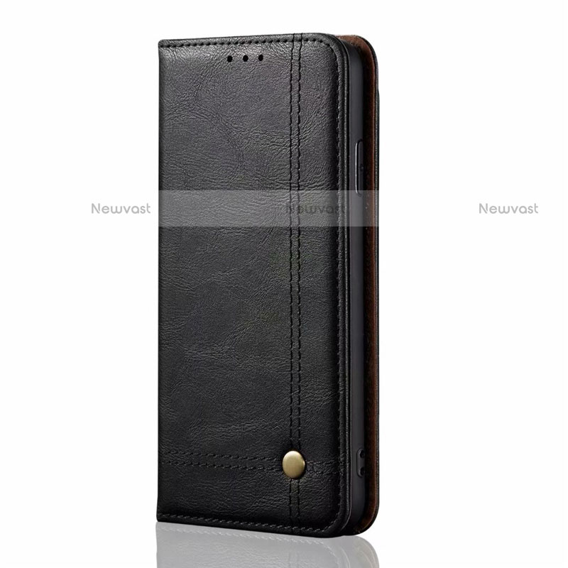 Leather Case Stands Flip Cover Holder for Oppo A12e Black