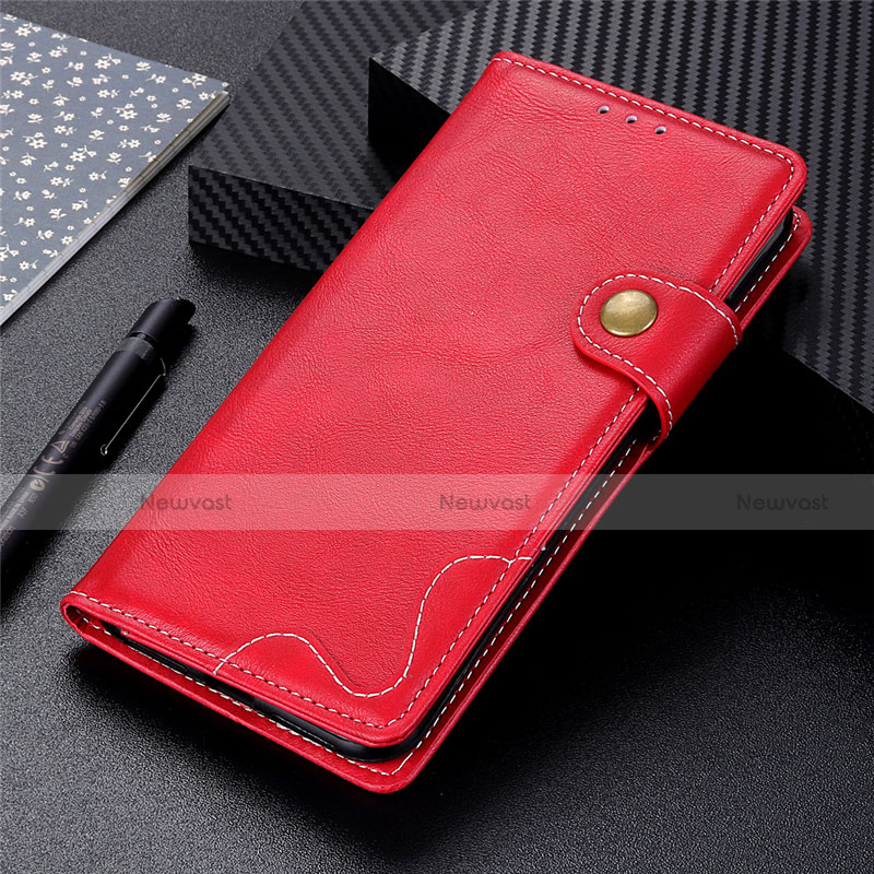 Leather Case Stands Flip Cover Holder for Oppo A32 Red