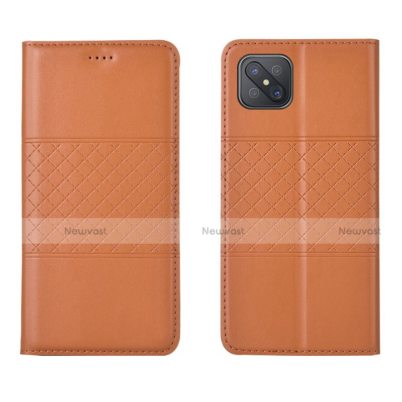 Leather Case Stands Flip Cover Holder for Oppo A92s 5G