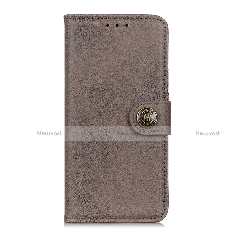 Leather Case Stands Flip Cover Holder for Oppo A93 Gray