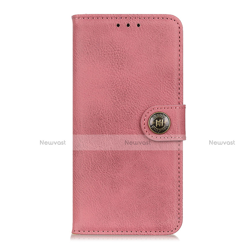 Leather Case Stands Flip Cover Holder for Oppo A93 Pink