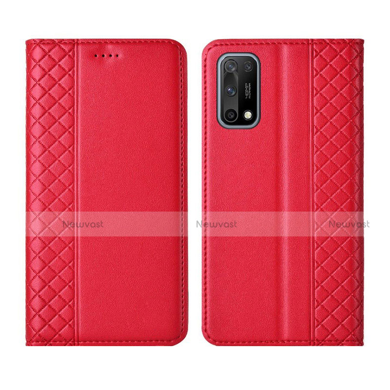 Leather Case Stands Flip Cover Holder for Oppo K7x 5G Red