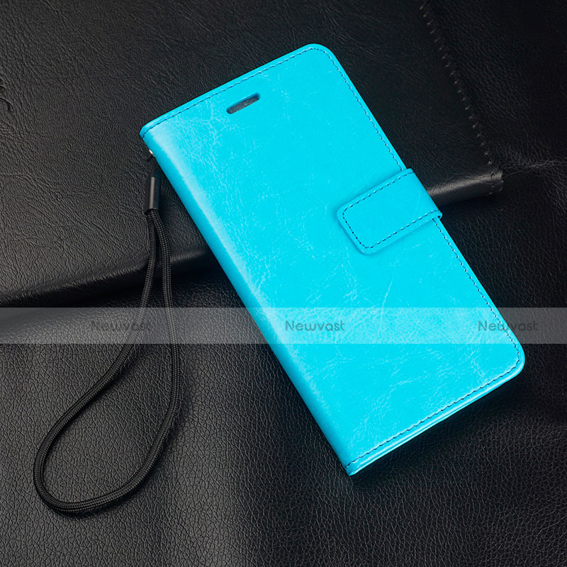 Leather Case Stands Flip Cover Holder for Oppo Reno Ace Sky Blue