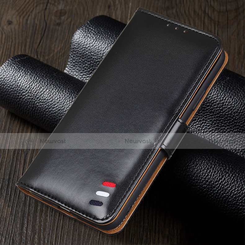 Leather Case Stands Flip Cover Holder for Realme 5i Black