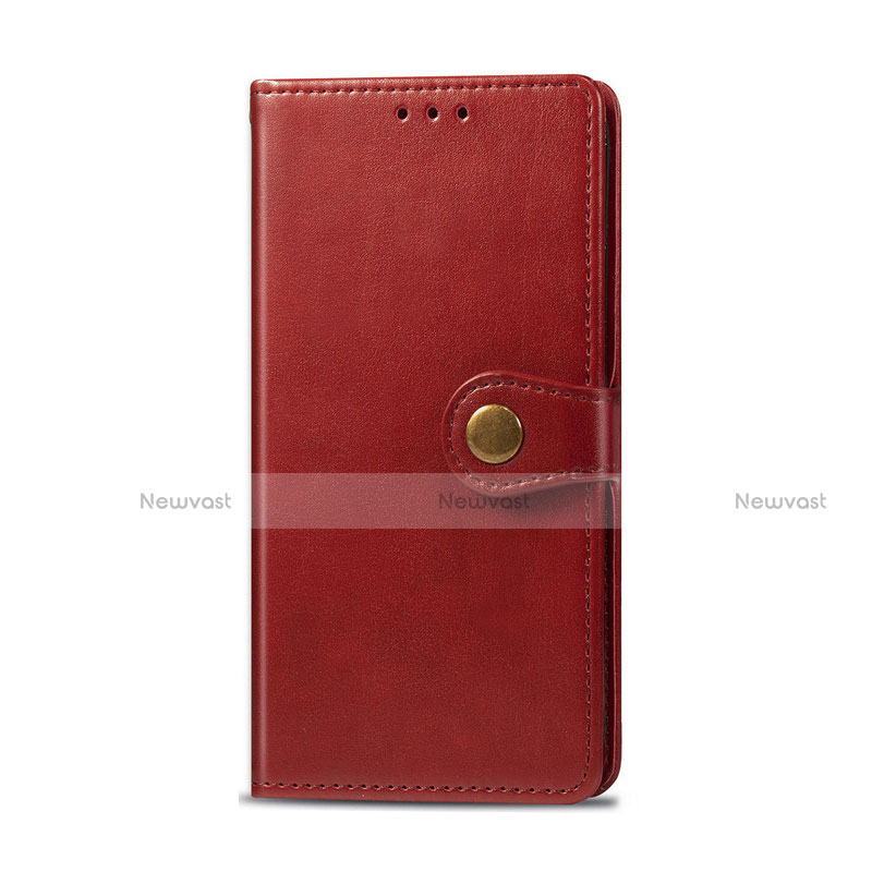 Leather Case Stands Flip Cover Holder for Realme 6i Red