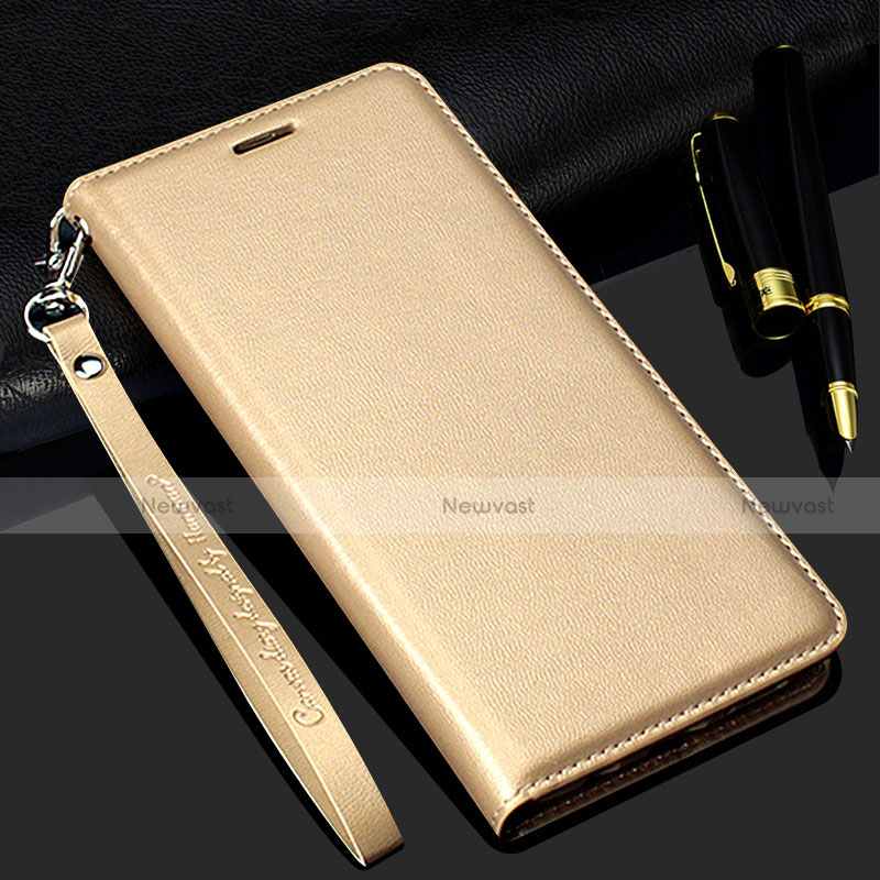 Leather Case Stands Flip Cover Holder for Realme C3 Gold