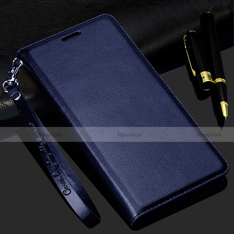 Leather Case Stands Flip Cover Holder for Realme Narzo 20A Blue