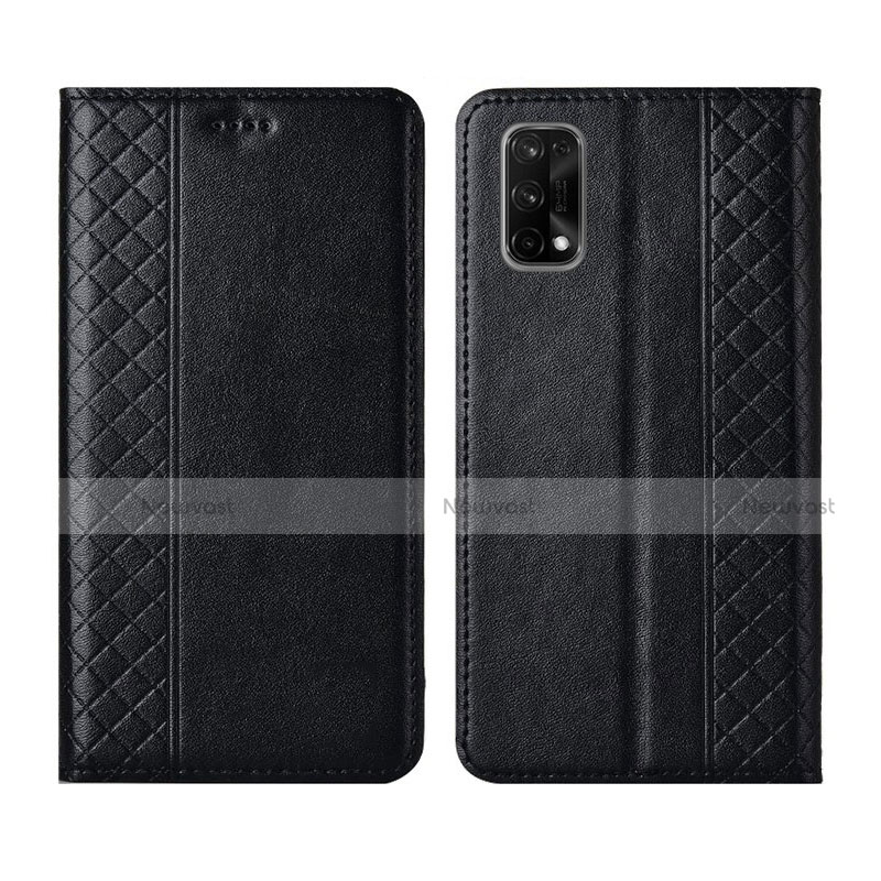 Leather Case Stands Flip Cover Holder for Realme V15 5G Black