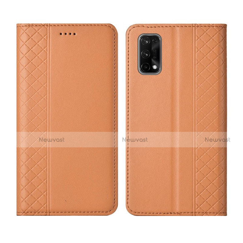 Leather Case Stands Flip Cover Holder for Realme V15 5G Orange