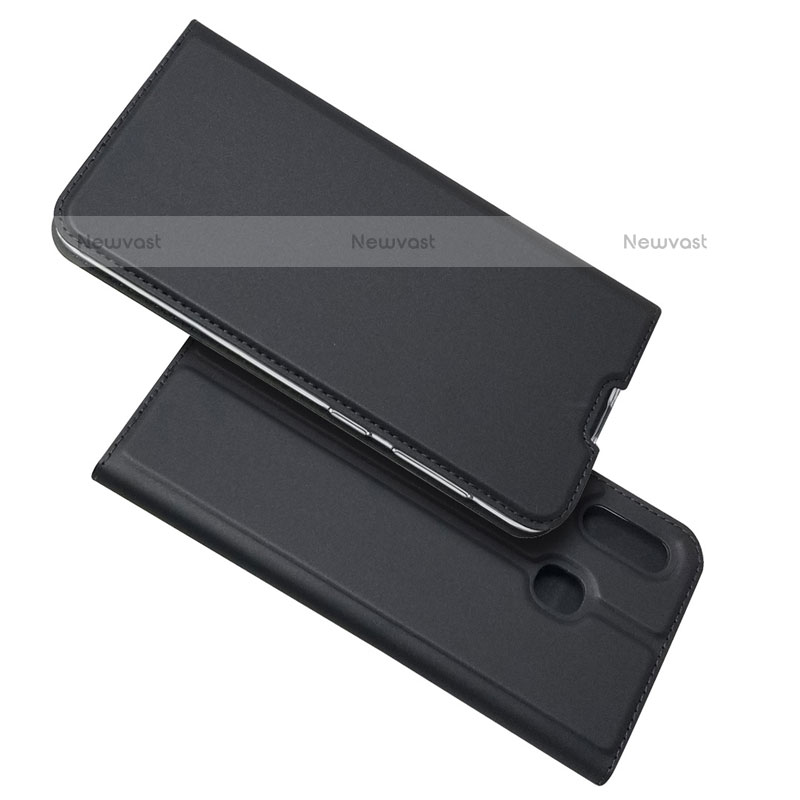 Leather Case Stands Flip Cover Holder for Samsung Galaxy A20 Black