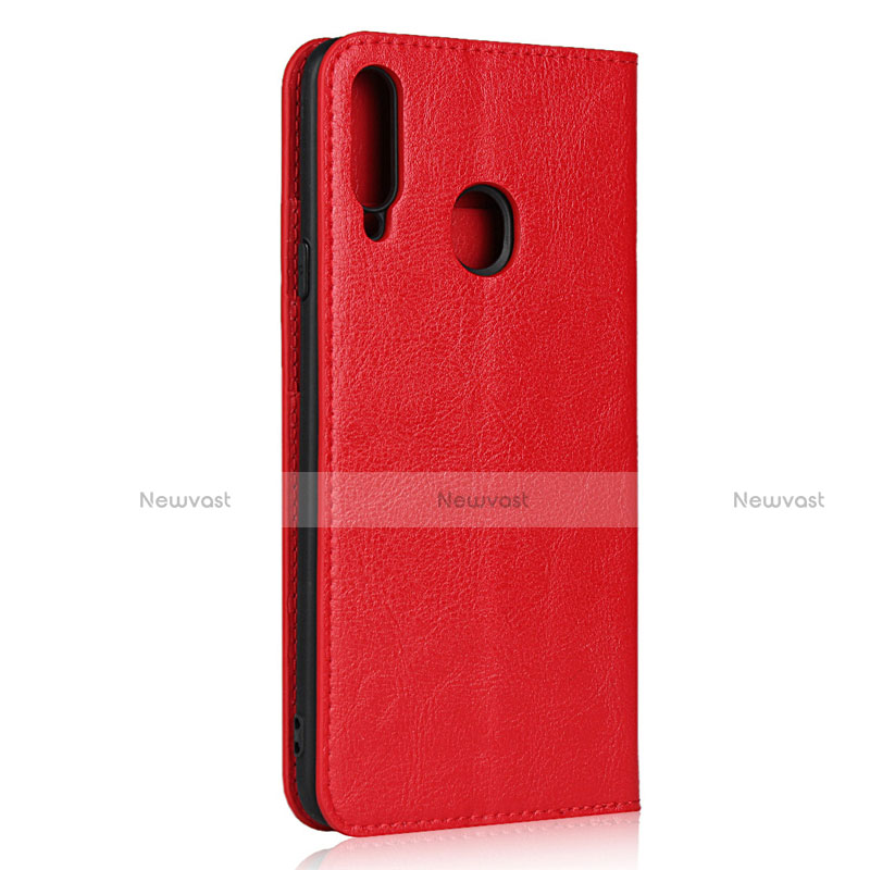 Leather Case Stands Flip Cover Holder for Samsung Galaxy A20s Red