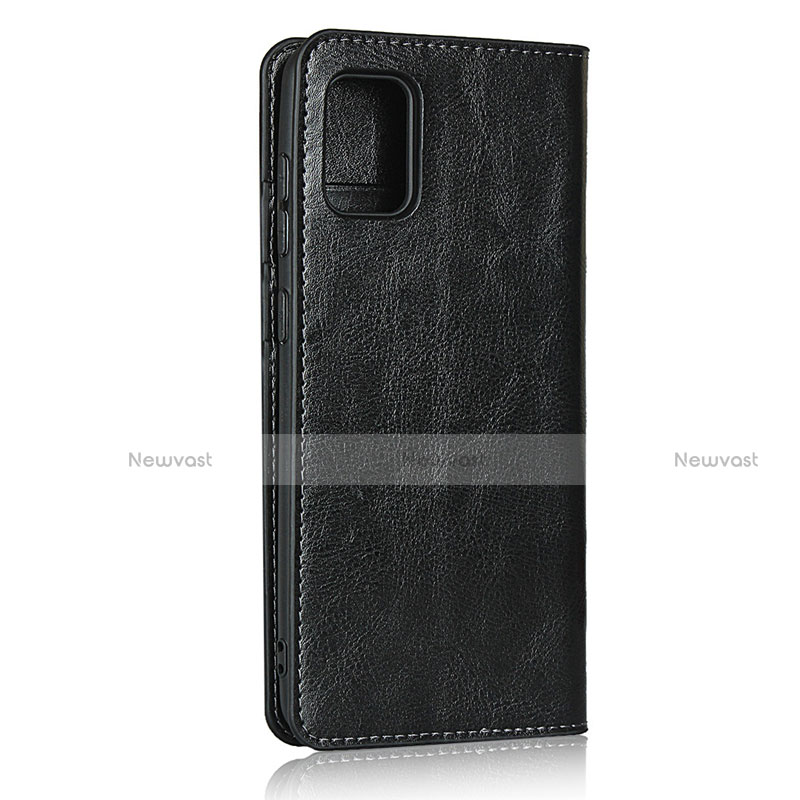 Leather Case Stands Flip Cover Holder for Samsung Galaxy A31 Black