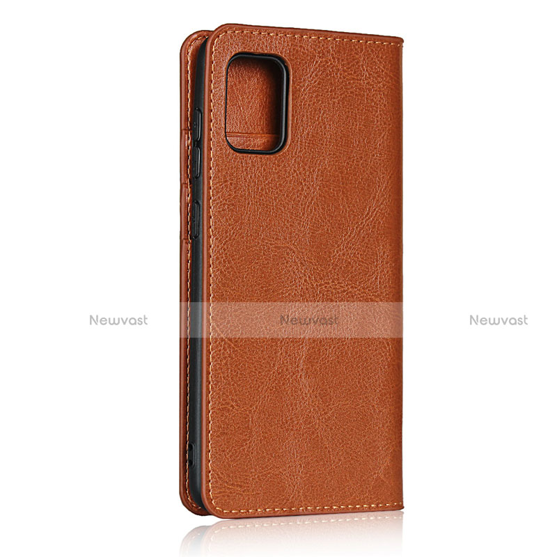 Leather Case Stands Flip Cover Holder for Samsung Galaxy A31 Orange