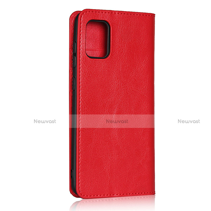 Leather Case Stands Flip Cover Holder for Samsung Galaxy A31 Red