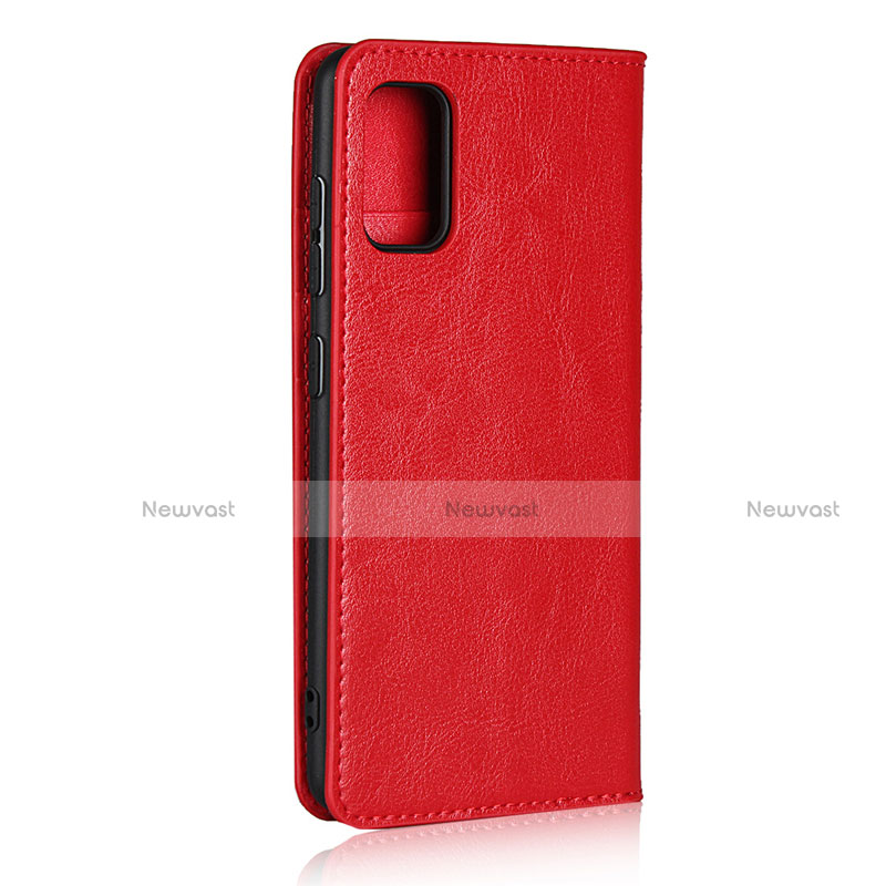 Leather Case Stands Flip Cover Holder for Samsung Galaxy A41 Red