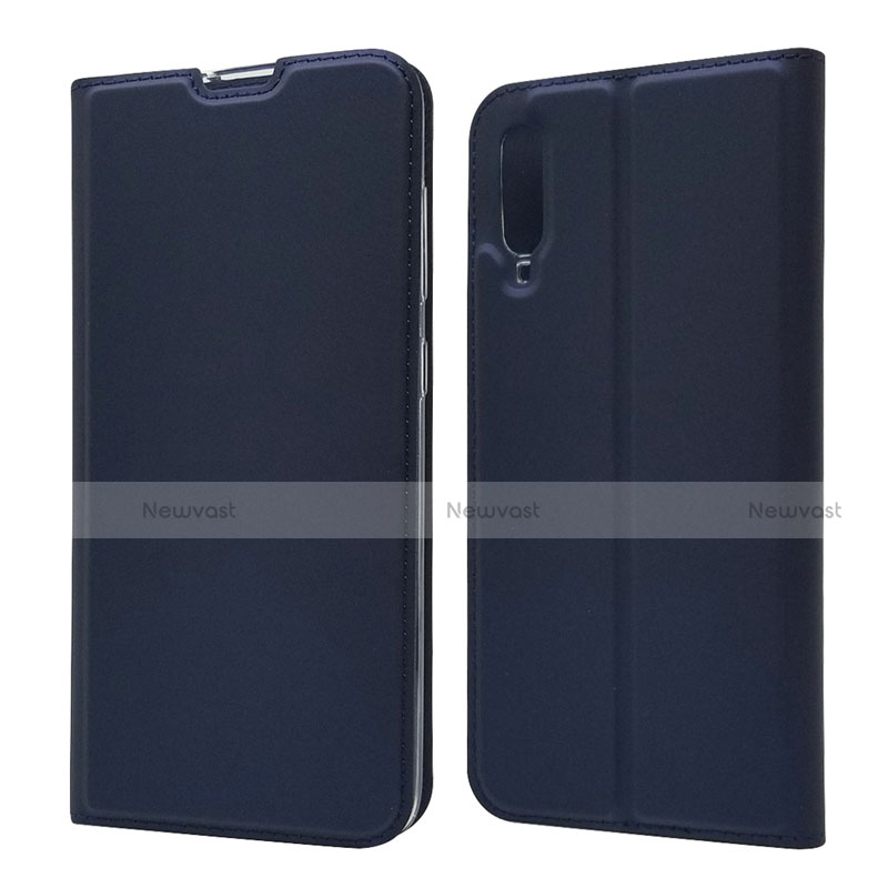 Leather Case Stands Flip Cover Holder for Samsung Galaxy A70S Blue