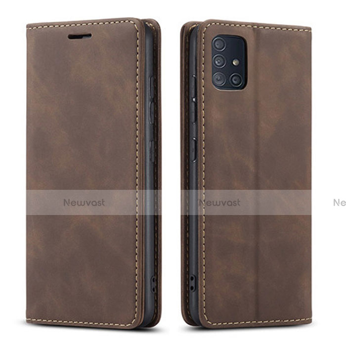 Leather Case Stands Flip Cover Holder for Samsung Galaxy A71 5G