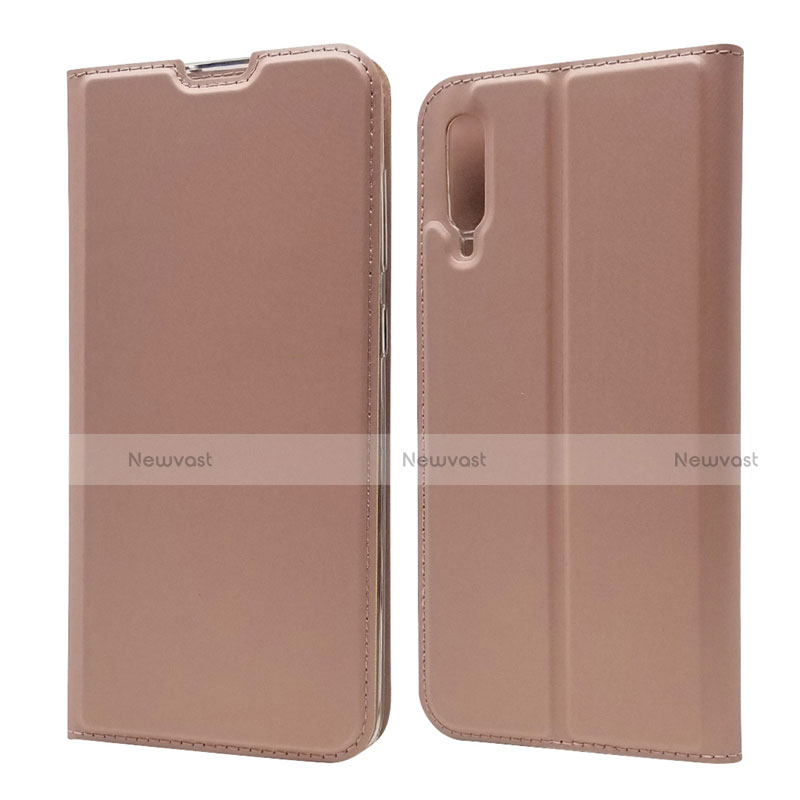 Leather Case Stands Flip Cover Holder for Samsung Galaxy A90 5G Rose Gold