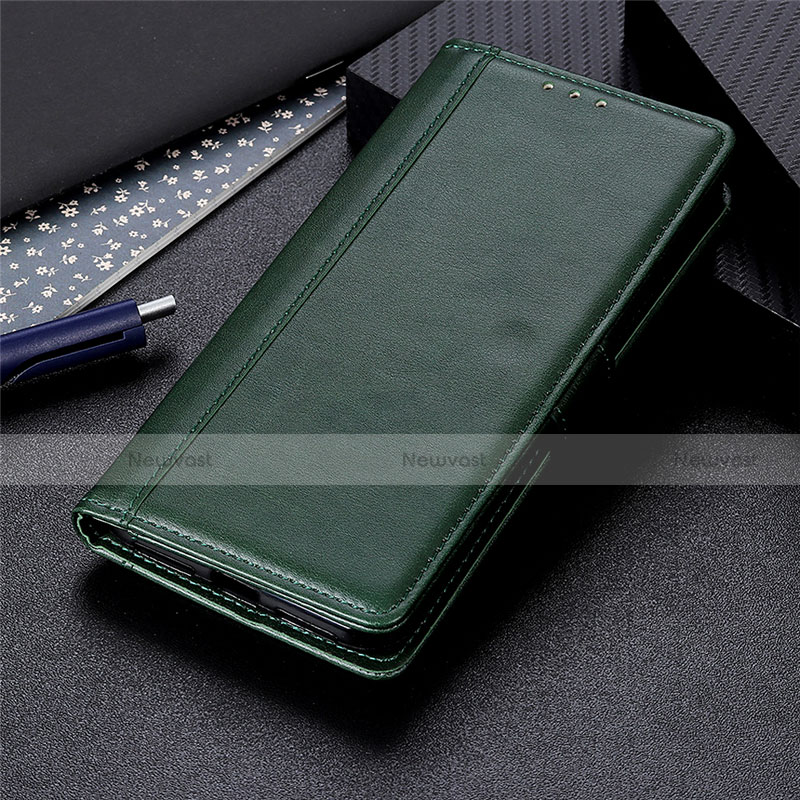 Leather Case Stands Flip Cover Holder for Samsung Galaxy M01 Core Green