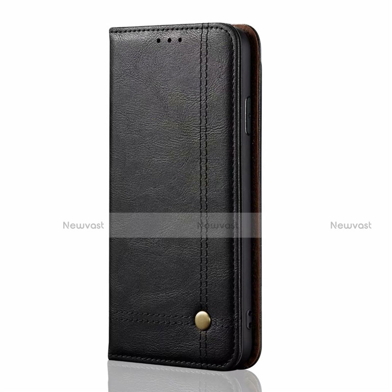 Leather Case Stands Flip Cover Holder for Samsung Galaxy M21s Black