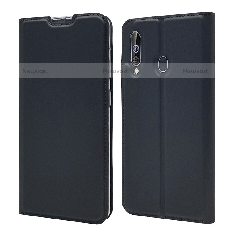 Leather Case Stands Flip Cover Holder for Samsung Galaxy M40 Black