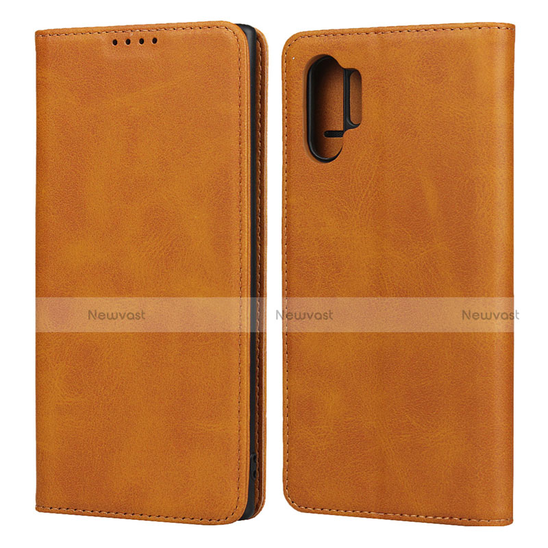 Leather Case Stands Flip Cover Holder for Samsung Galaxy Note 10 Plus 5G Orange