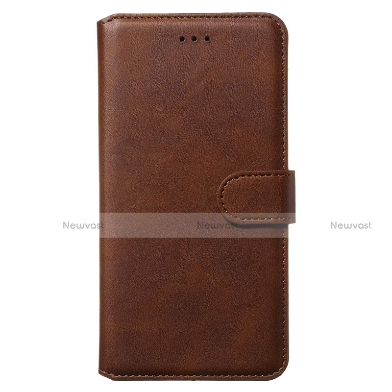 Leather Case Stands Flip Cover Holder for Samsung Galaxy S20 5G Brown