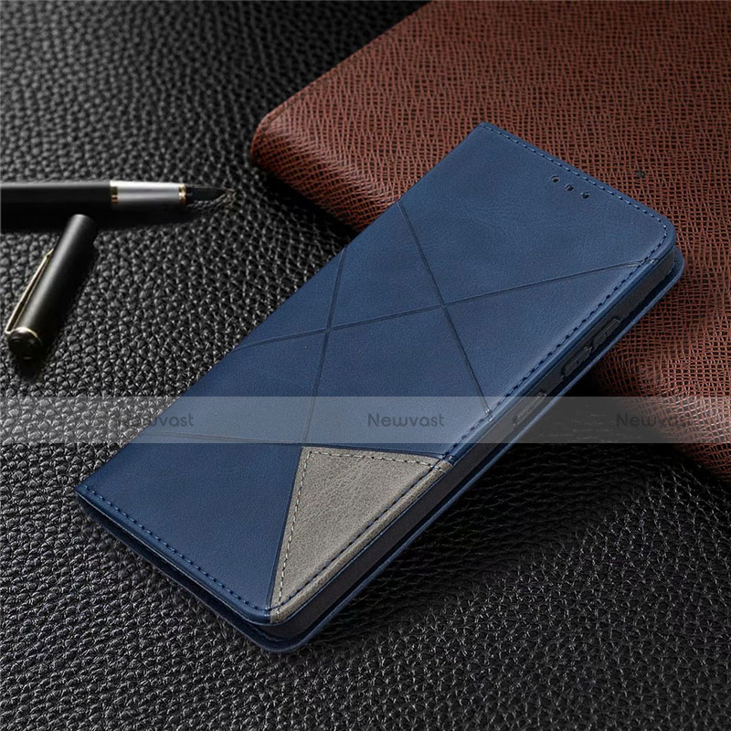 Leather Case Stands Flip Cover Holder for Samsung Galaxy S20 FE 4G Blue