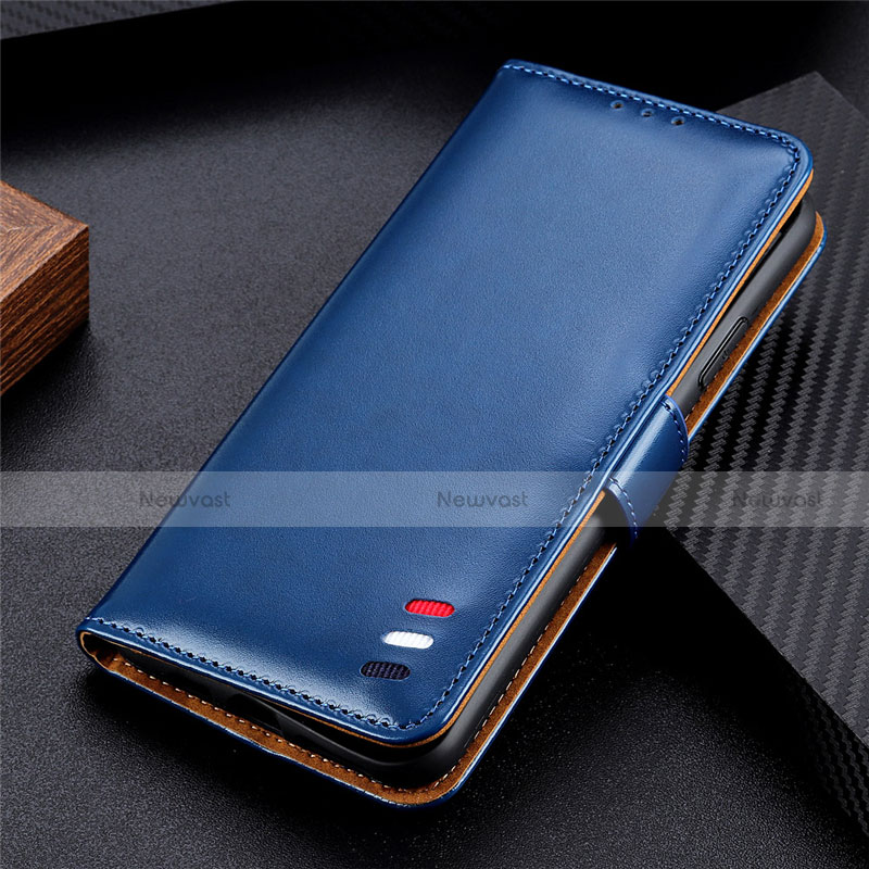 Leather Case Stands Flip Cover Holder for Samsung Galaxy S21 5G Blue