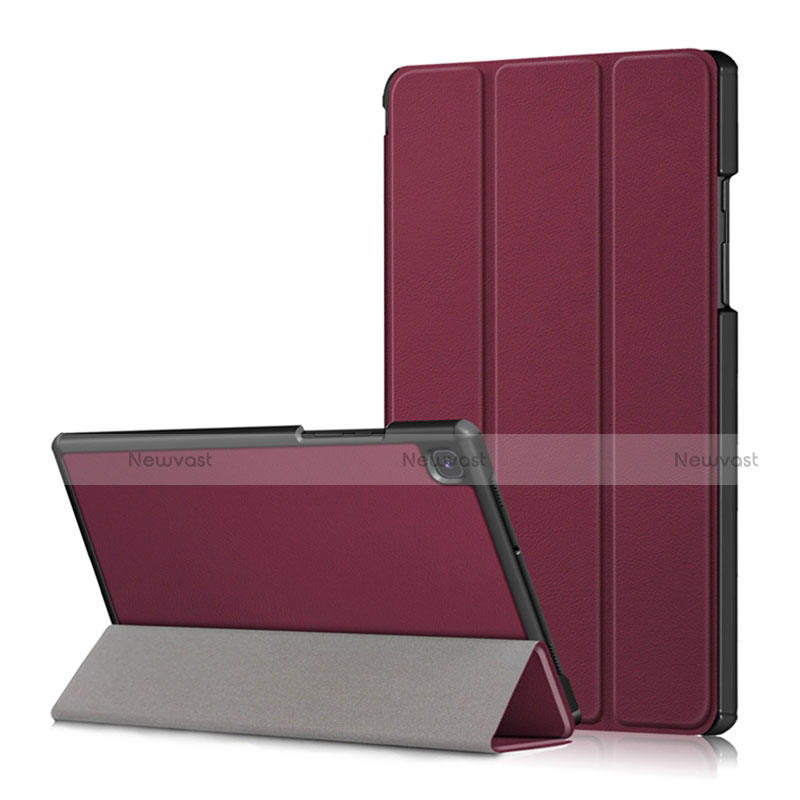 Leather Case Stands Flip Cover Holder for Samsung Galaxy Tab A7 4G 10.4 SM-T505 Red Wine