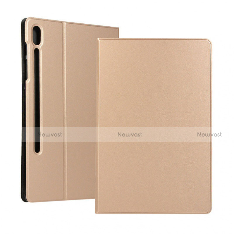 Leather Case Stands Flip Cover Holder for Samsung Galaxy Tab S6 10.5 SM-T860 Gold