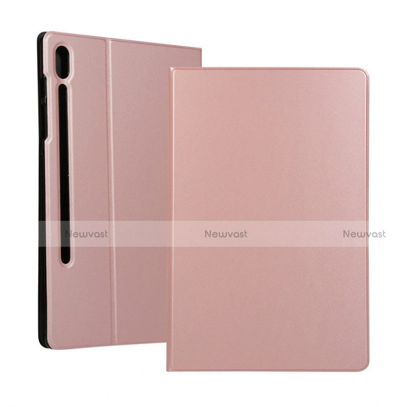 Leather Case Stands Flip Cover Holder for Samsung Galaxy Tab S6 10.5 SM-T860 Rose Gold