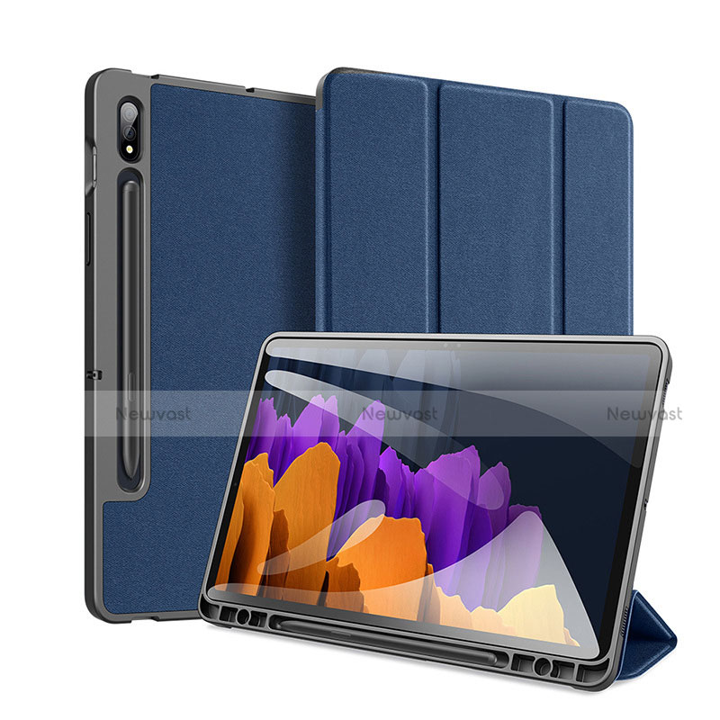 Leather Case Stands Flip Cover Holder for Samsung Galaxy Tab S7 Plus 12.4 Wi-Fi SM-T970