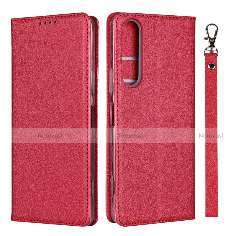 Leather Case Stands Flip Cover Holder for Sony Xperia 1 II Red