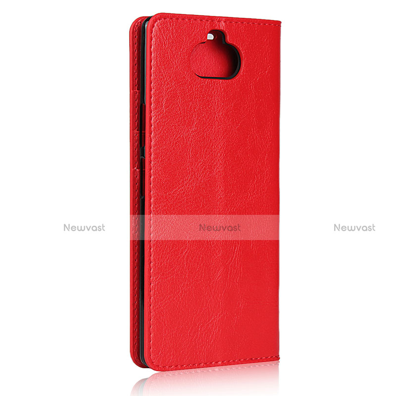 Leather Case Stands Flip Cover Holder for Sony Xperia 8 Red