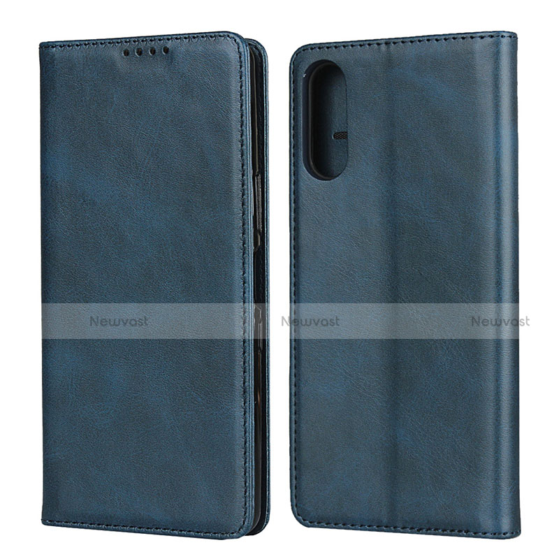 Leather Case Stands Flip Cover Holder for Sony Xperia L4 Blue