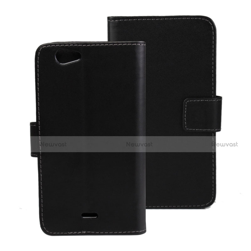 Leather Case Stands Flip Cover Holder for Wiko Highway Signs Black