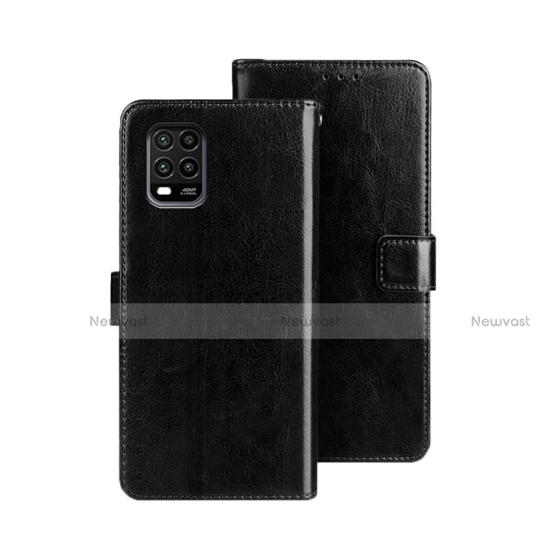 Leather Case Stands Flip Cover Holder for Xiaomi Mi 10 Lite Black