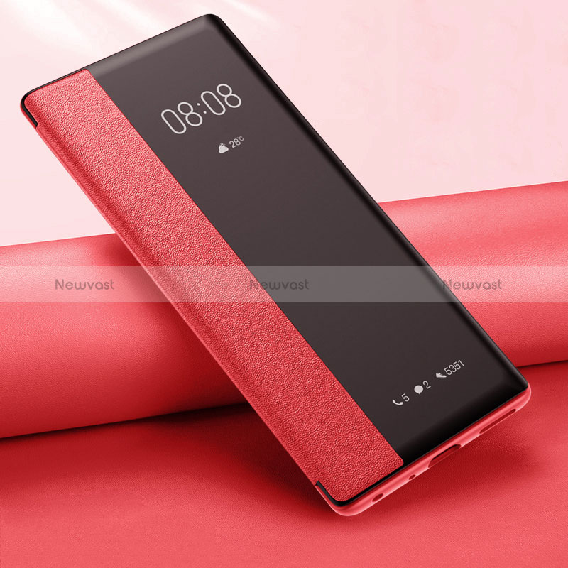 Leather Case Stands Flip Cover Holder for Xiaomi Mi 14 Pro 5G Red