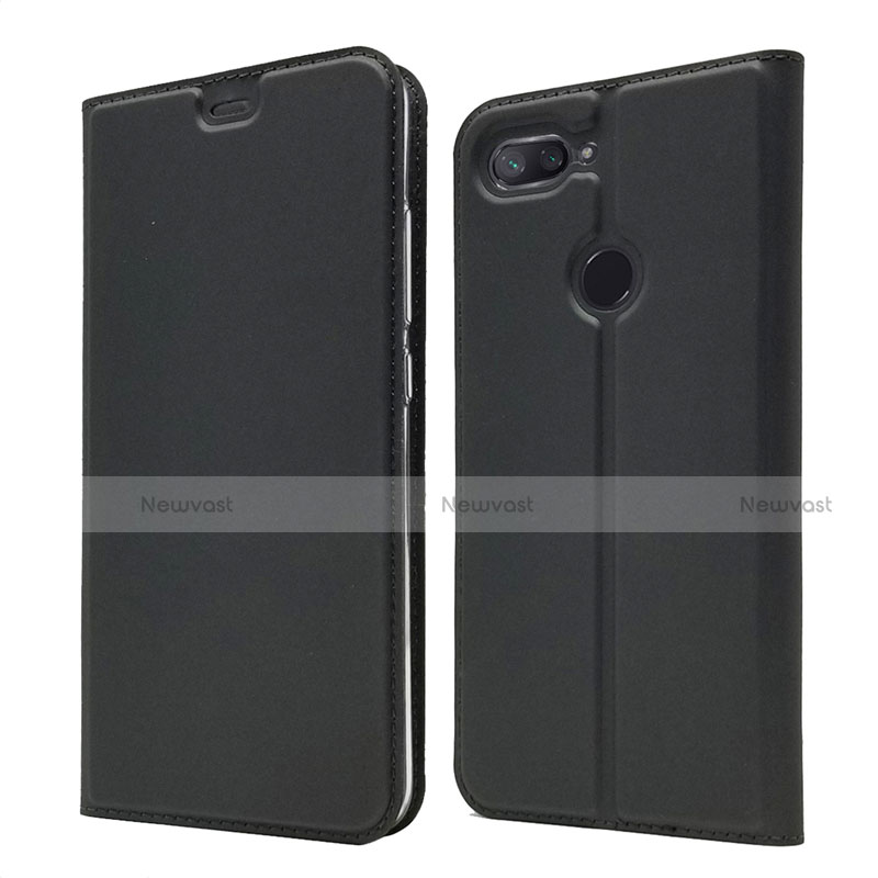 Leather Case Stands Flip Cover Holder for Xiaomi Mi 8 Lite Black