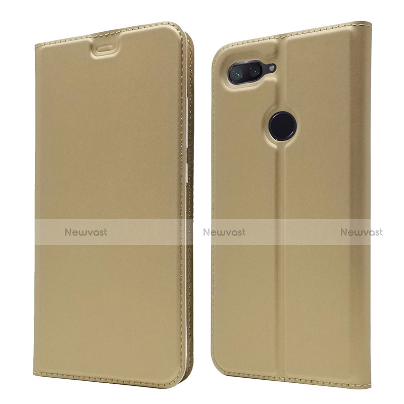 Leather Case Stands Flip Cover Holder for Xiaomi Mi 8 Lite Gold