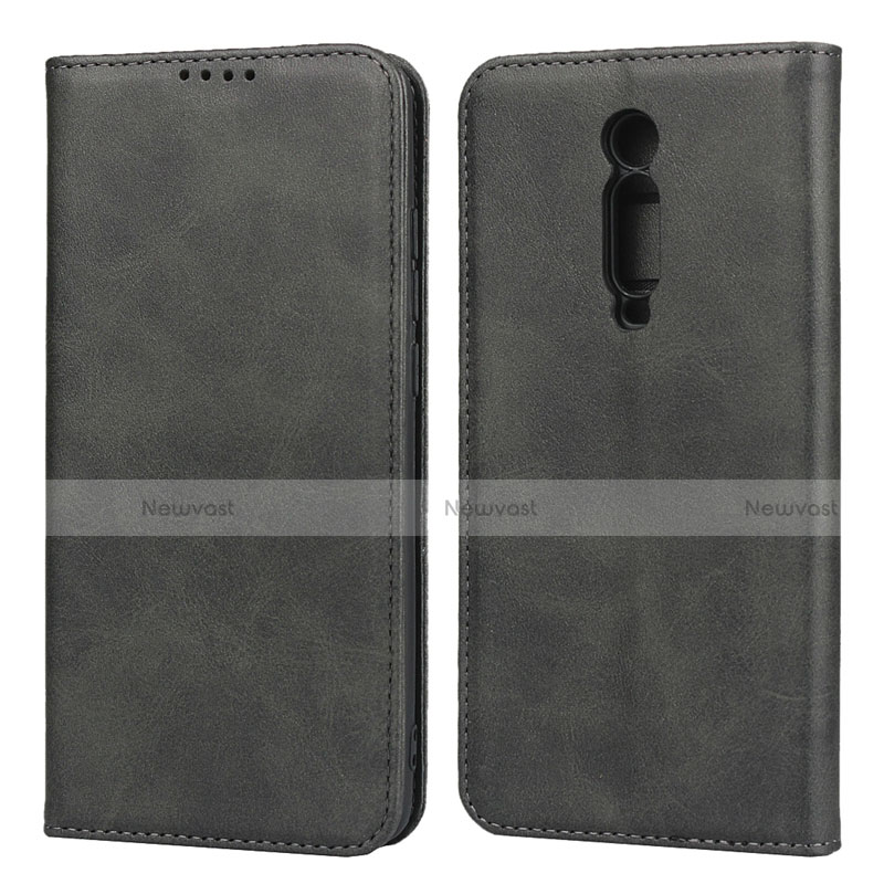 Leather Case Stands Flip Cover Holder for Xiaomi Mi 9T Black