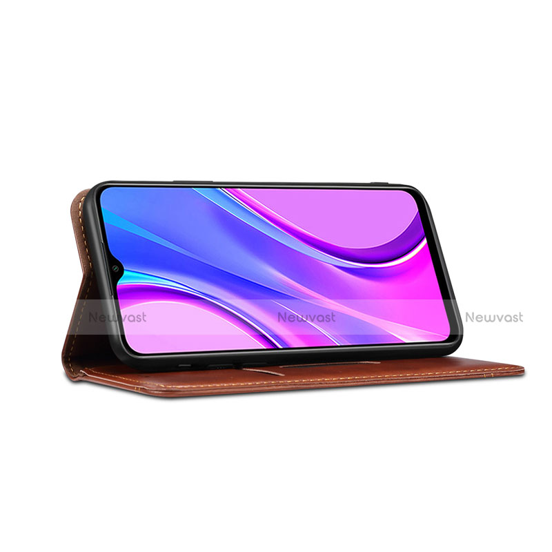 Leather Case Stands Flip Cover Holder for Xiaomi Redmi 9 India