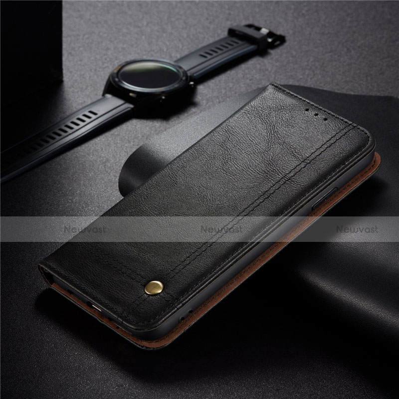 Leather Case Stands Flip Cover Holder for Xiaomi Redmi 9C Black