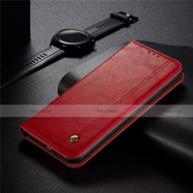 Leather Case Stands Flip Cover Holder for Xiaomi Redmi 9C NFC Red